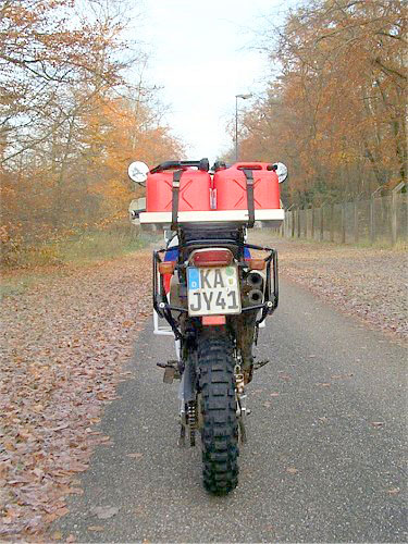 AT-Hinterrad, AT-Bremse, KTM-R&uuml;cklicht, TT-Gep&auml;cktr&auml;ger, Kanisterhalterung