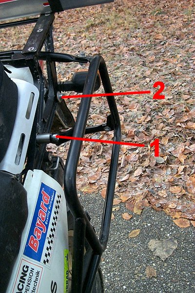 Pos. 1: L&auml;ngere H&uuml;lse (32 mm). Pos. 2: L&auml;ngere Schraube (M8 x 65)